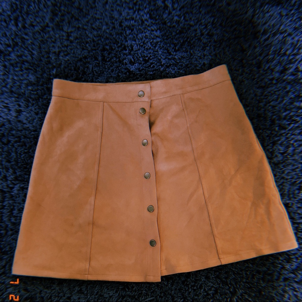 Persun Beige Button Up Skirt